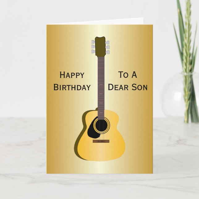 Tarjeta de cumpleaños personalizada de guitarra ac (Anverso)