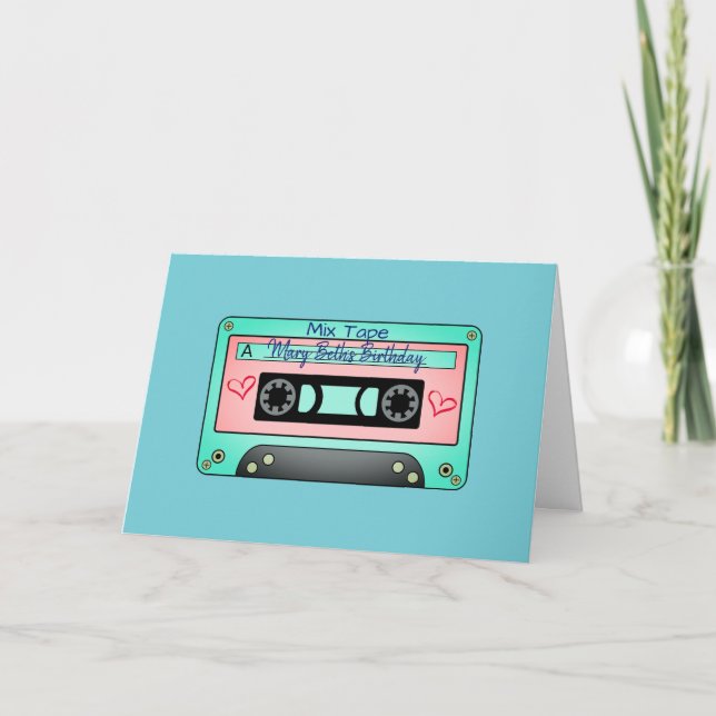 Tarjeta de cumpleaños personalizada de la cinta de (Anverso)