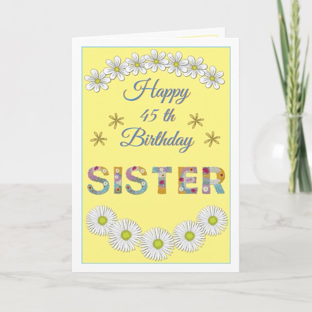 Tarjeta de cumpleaños personalizada de la hermana  (Anverso)