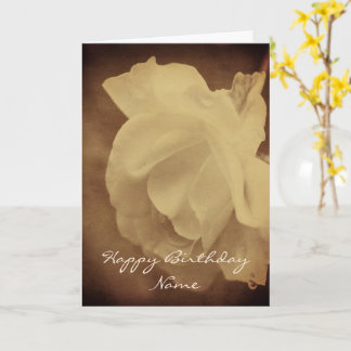 Tarjeta de cumpleaños personalizada de la rosa bla