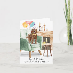 Tarjeta de cumpleaños personalizada de Labradoodle
