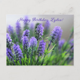 Tarjeta de cumpleaños personalizada de lavanda