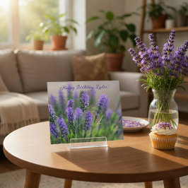 Tarjeta de cumpleaños personalizada de lavanda