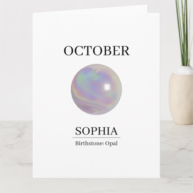 Tarjeta de cumpleaños personalizada de Opalo de Oc (Anverso)