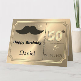 Tarjeta de cumpleaños personalizada de oro para ho