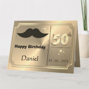 Tarjeta de cumpleaños personalizada de oro para ho