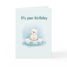 Tarjeta de cumpleaños personalizada de oso polar l