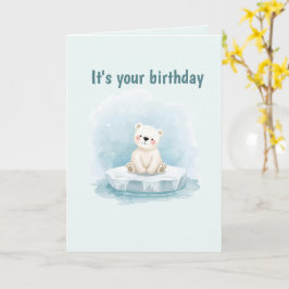 Tarjeta de cumpleaños personalizada de oso polar l