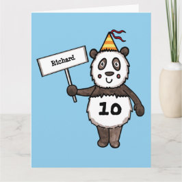 Tarjeta de cumpleaños personalizada de Panda Fiest