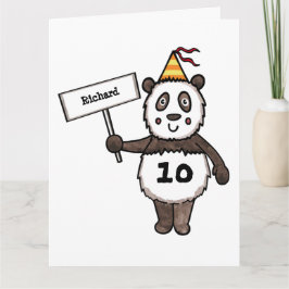 Tarjeta de cumpleaños personalizada de Panda Fiest