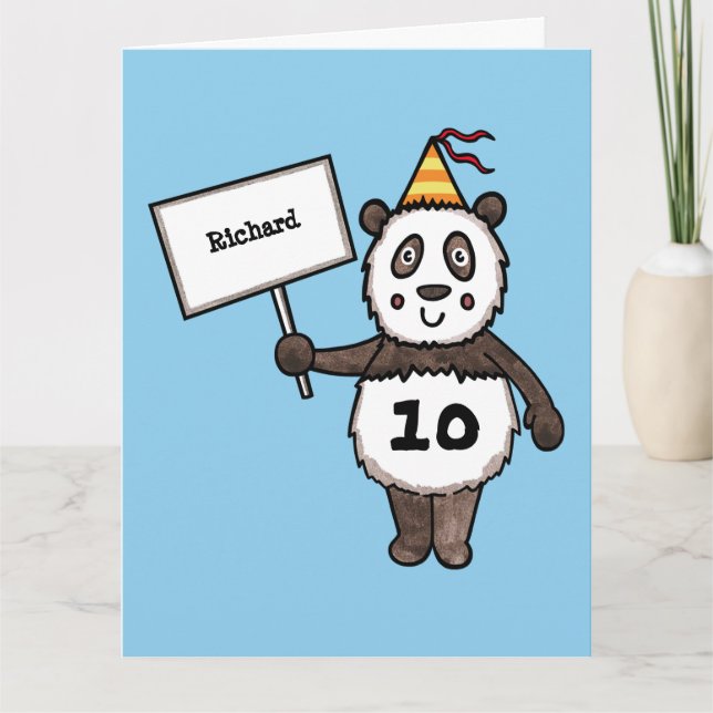 Tarjeta de cumpleaños personalizada de Panda Fiest (Anverso)