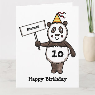 Tarjeta de cumpleaños personalizada de Panda Fiest