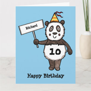Tarjeta de cumpleaños personalizada de Panda Fiest