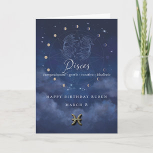 Tarjeta de cumpleaños personalizada de Piscis
