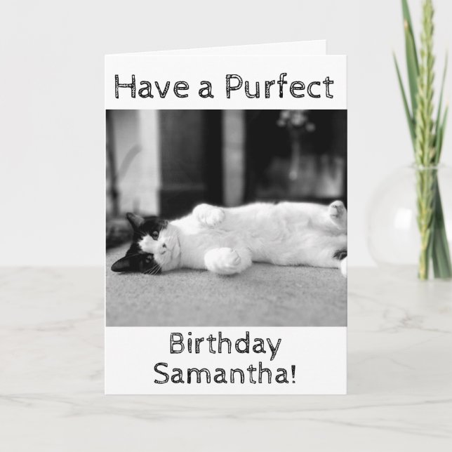 Tarjeta de cumpleaños personalizada de Purfect (Anverso)