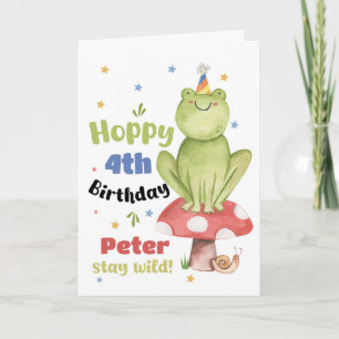 Tarjeta de cumpleaños personalizada de rana con no