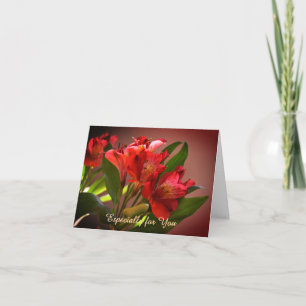 Tarjeta de cumpleaños personalizada de Red Lilies