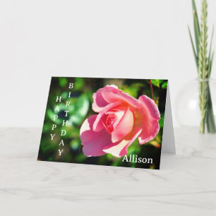 Tarjeta de cumpleaños personalizada de Rosa único 