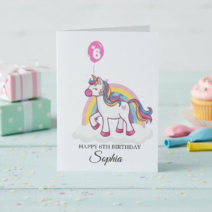 Tarjeta de cumpleaños personalizada de Unicornio p