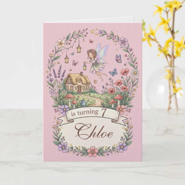 Tarjeta de cumpleaños personalizada del caprichoso (flor amarilla)