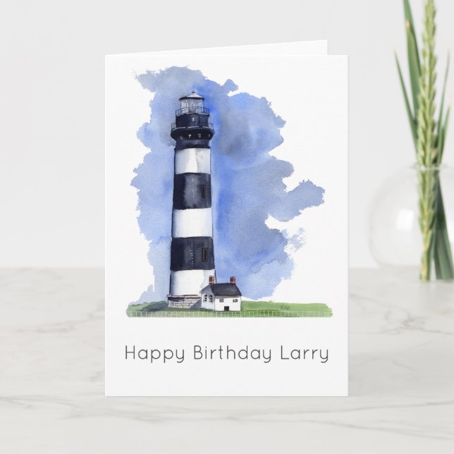 Tarjeta de cumpleaños personalizada del faro de la (Anverso)
