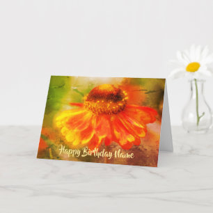 Tarjeta de cumpleaños personalizada del naranja Zi