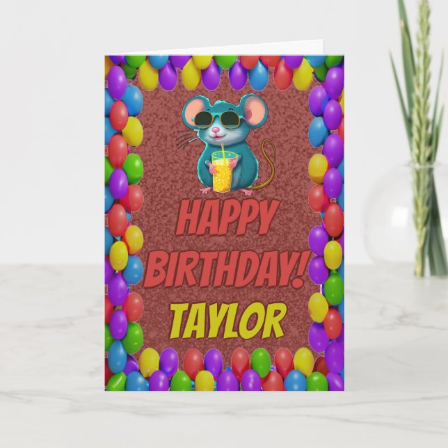 Tarjeta de Cumpleaños Personalizada Divertida con  (Anverso)