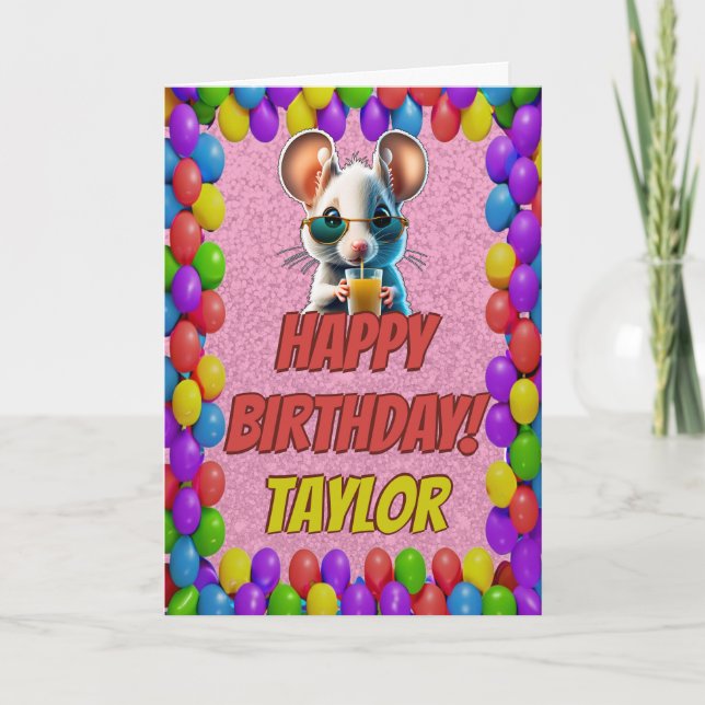 Tarjeta de cumpleaños personalizada divertida de r (Anverso)