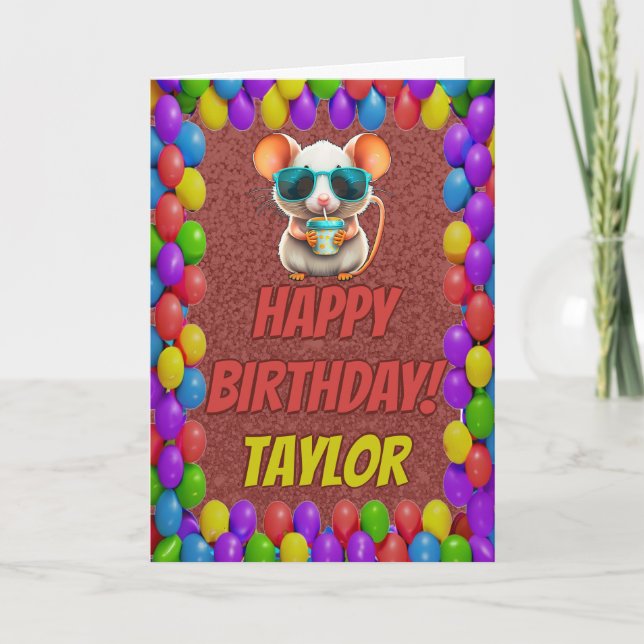Tarjeta de cumpleaños personalizada divertida de r (Anverso)