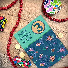 Tarjeta de cumpleaños personalizada Fish Cute Ines