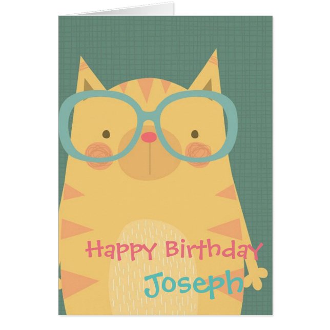 Tarjeta de cumpleaños personalizada - Gato Persona (Frente)