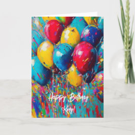 Tarjeta de cumpleaños personalizada | Globos de co