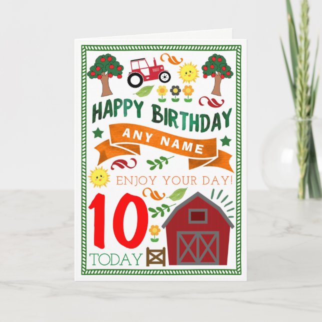 Tarjeta de cumpleaños personalizada granja del (Anverso)