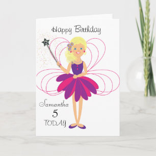 Tarjeta de cumpleaños personalizada hada linda