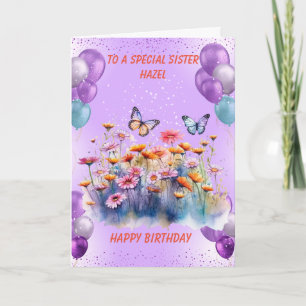 Tarjeta de cumpleaños personalizada Hermana especi