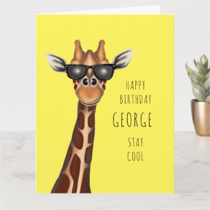 Tarjeta de cumpleaños personalizada - Jirafa 'Mant