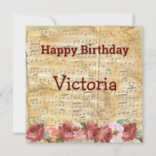 Tarjeta de cumpleaños personalizada Music Notes