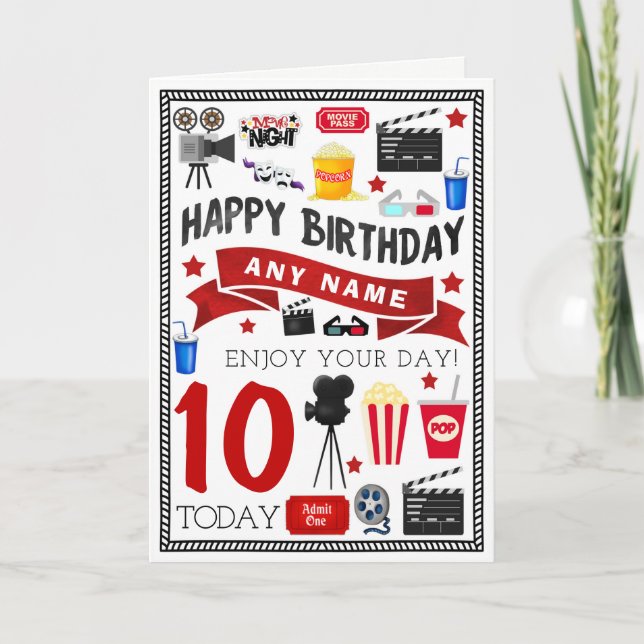 Tarjeta de cumpleaños personalizada noche de la (Anverso)