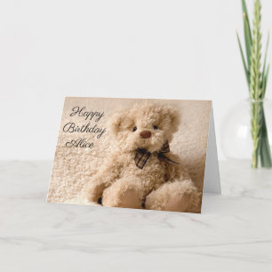 Tarjeta de cumpleaños personalizada - Osito Fluffy