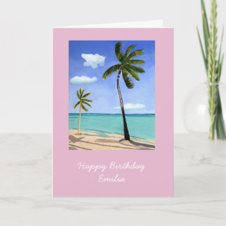 Tarjeta de cumpleaños personalizada Palm Trees Gou