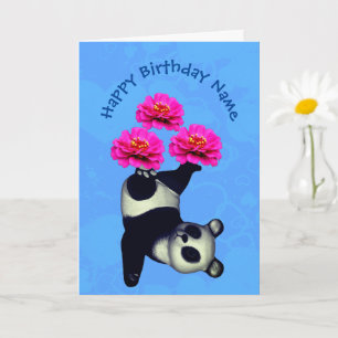 Tarjeta de cumpleaños personalizada Panda Bear Jug