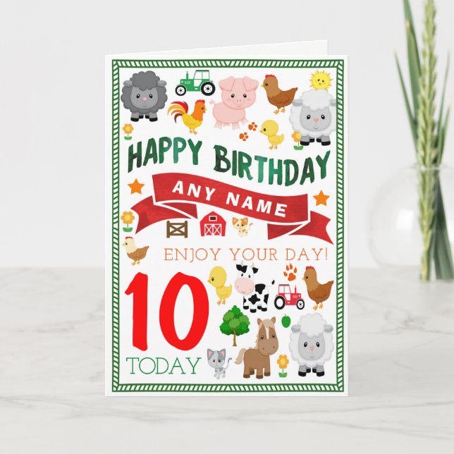 Tarjeta de cumpleaños personalizada para animales  (Anverso)