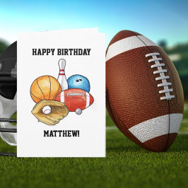 Tarjeta de cumpleaños personalizada para bolas dep