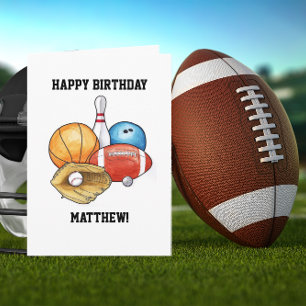 Tarjeta de cumpleaños personalizada para bolas dep