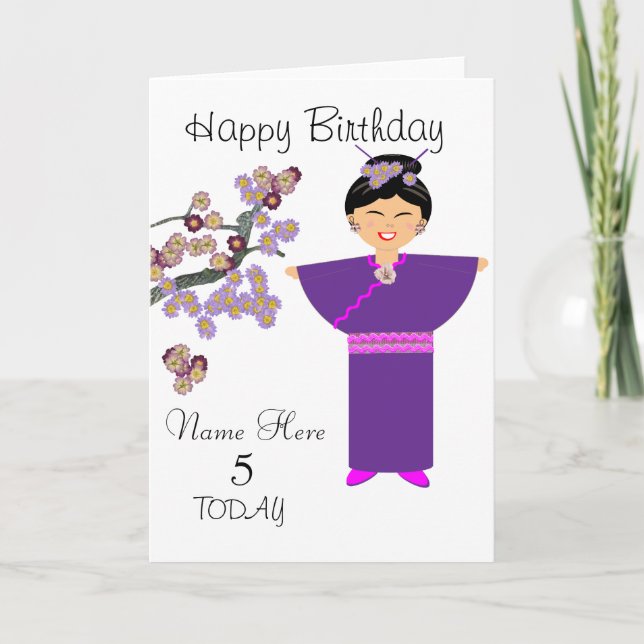 Tarjeta de cumpleaños personalizada para Chica de  (Anverso)