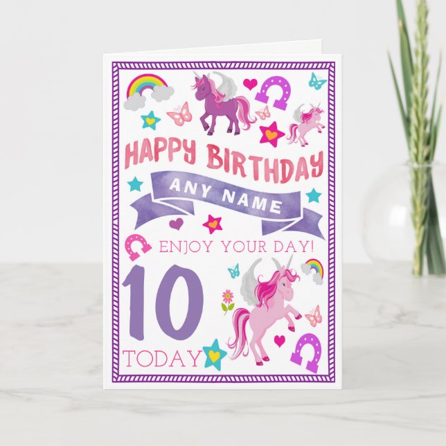Tarjeta de cumpleaños personalizada para Chicas de (Anverso)