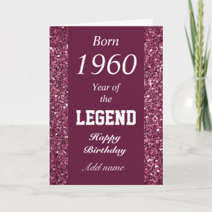 Tarjeta de cumpleaños personalizada para el año de