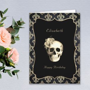Tarjeta de cumpleaños personalizada para el cráneo