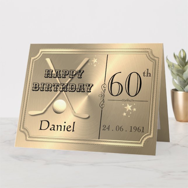 Tarjeta de cumpleaños personalizada para él de 60  (Planta pequeña)