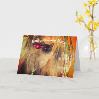 Tarjeta de cumpleaños personalizada para el gato s